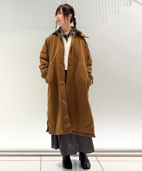 NANO universe(ナノユニバース)の「「STEVELOUR」「西川ダウン(R)」ミリタリーロングコート(ダウンジャケット/コート・レディース・キャメル/ネイビー・M/S)」の22枚目の写真