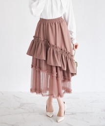 tocco closet | 【ZOZO限定】チュールフリル切替アシメトリースカート(スカート)