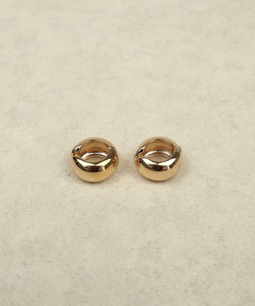 FAMARINE 14Kゴールドカットフープクリップイヤリング レディース 幾何学的チャンキーイヤリング ガールズギフト ゴールドシルバー ゴールド