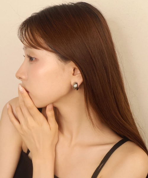 セール】ぷっくり ワイド フープ クリップ イヤリング（イヤリング