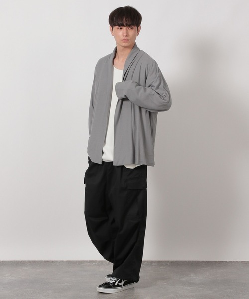 LAKOLE(ラコレ)の「梨地ショールカーデ長袖 / 589540(カーディガン/ボレロ・メンズ・グレー/ブラック/キャメル・MEDIUM/LARGE)」の13枚目の写真