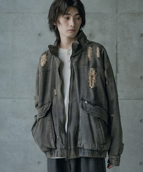 RATTLE TRAP(ラトルトラップ)の「12ozスラブデニムスタンドブルゾン(デニムジャケット・メンズ・ブルー系その他/ブラック/ブルー・M/L)」の2枚目の写真