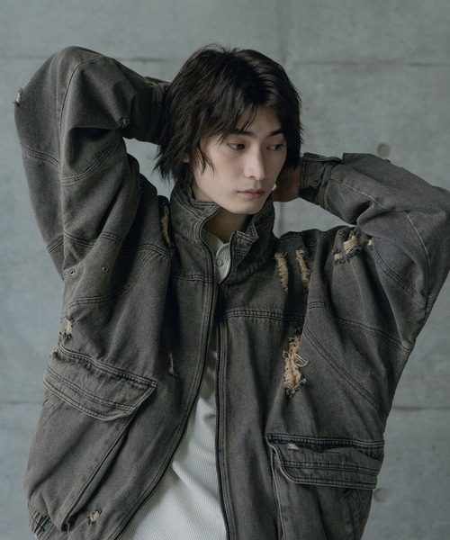 RATTLE TRAP(ラトルトラップ)の「12ozスラブデニムスタンドブルゾン(デニムジャケット・メンズ・ブルー系その他/ブラック/ブルー・M/L)」の17枚目の写真