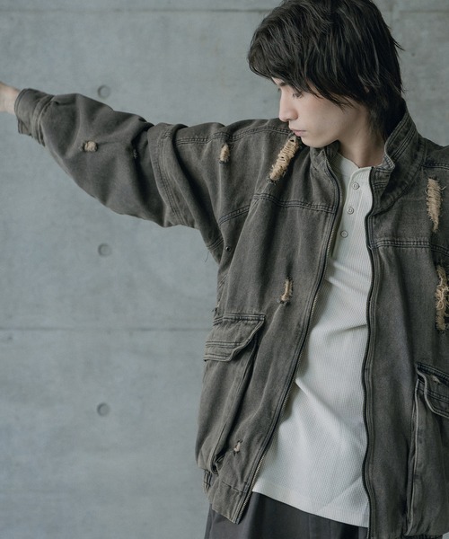 RATTLE TRAP(ラトルトラップ)の「12ozスラブデニムスタンドブルゾン(デニムジャケット・メンズ・ブルー系その他/ブラック/ブルー・M/L)」の21枚目の写真