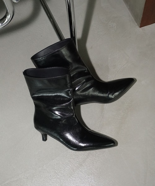 chuclla（チュクラ）の「エレガントポインテッドトゥ ショートブーツ chs25a018（ブーツ・レディース・ブラック・38/37/36/39/40）」の15枚目の写真