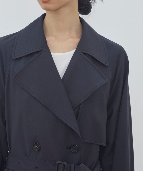 DES PRES(デ・プレ)の「ハイツイストギャバジン トレンチコート(トレンチコート・レディース・ダークブラウン/ブラウン/グレー系その他2/チャコールグレー/ライトベージュ・36/34)」の20枚目の写真