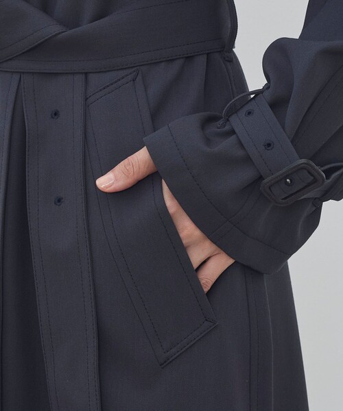 DES PRES(デ・プレ)の「ハイツイストギャバジン トレンチコート(トレンチコート・レディース・ダークブラウン/ブラウン/グレー系その他2/チャコールグレー/ライトベージュ・36/34)」の22枚目の写真