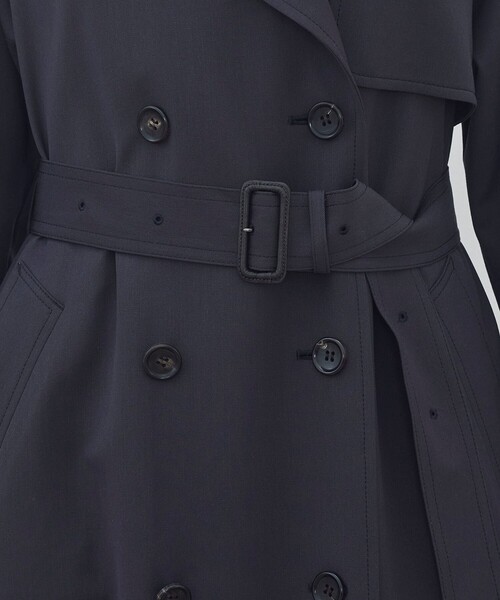 DES PRES(デ・プレ)の「ハイツイストギャバジン トレンチコート(トレンチコート・レディース・ダークブラウン/ブラウン/グレー系その他2/チャコールグレー/ライトベージュ・36/34)」の6枚目の写真