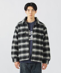 BEAMS HEART | シャギー チェック ジップ シャツ ジャケット(シャツ/ブラウス)