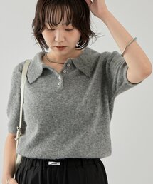 mystic（ミスティック）の「衿付き半袖ニット（ニット/セーター）」
