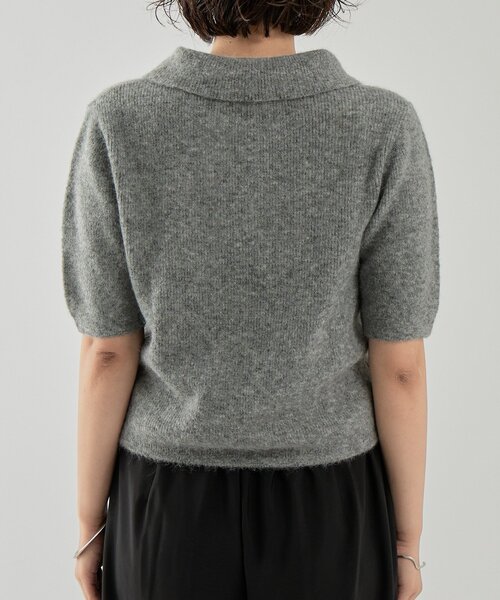 mystic（ミスティック）の「衿付き半袖ニット（ニット/セーター・レディース・グレー/ベージュ/ブラック・FREE）」の9枚目の写真