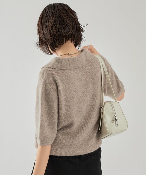 mystic（ミスティック）の「衿付き半袖ニット（ニット/セーター・レディース・グレー/ベージュ/ブラック・FREE）」の16枚目の写真