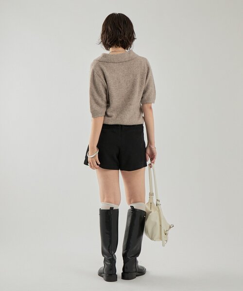 mystic（ミスティック）の「衿付き半袖ニット（ニット/セーター・レディース・グレー/ベージュ/ブラック・FREE）」の19枚目の写真