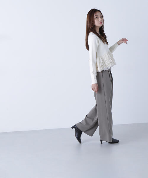 NATURAL BEAUTY BASIC（ナチュラルビューティーベーシック）の「◇ウエストラインタックワイドパンツ（その他パンツ・レディース・ピンク/ブラウン・MEDIUM/P/S）」の11枚目の写真