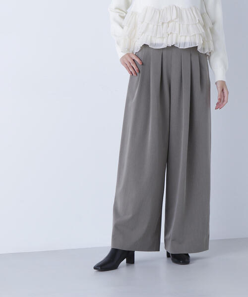 NATURAL BEAUTY BASIC（ナチュラルビューティーベーシック）の「◇ウエストラインタックワイドパンツ（その他パンツ・レディース・ピンク/ブラウン・MEDIUM/P/S）」の8枚目の写真