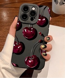 Burner(バーナー)の【OKUOKU 0909】チェリーモチーフ ポップデザイン  iPhoneケース ruf-iphonecase-12-3(スマホケース/カバー)