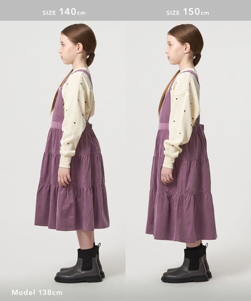 green label relaxing(グリーンレーベルリラクシング)の「コーデュロイ ジャンパースカート / キッズ 100cm-160cm(ワンピース・キッズ・ダークグレー/パープル・150cm/100cm/130cm/110cm/140cm/120cm/160cm)」の7枚目の写真