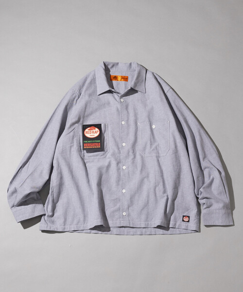 RED KAP（レッドキャップ）の「RED KAP/レッドキャップ 別注 オックスフォード クロップド ロングスリーブ ワークシャツ（シャツ/ブラウス・メンズ・グレー/サックスブルー/その他13・MEDIUM/LARGE）」の4枚目の写真