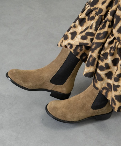 セール】【ANGEL ALARCON】オブリークトウローヒールサイドゴアブーツ