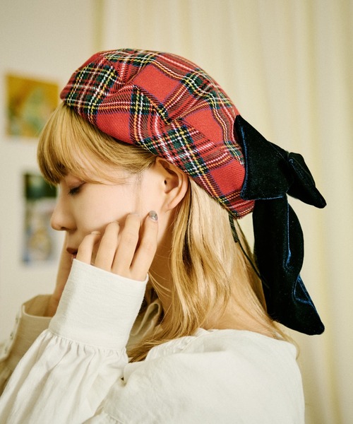 【Christian Dior】希少80s~チェック柄ウールベレー帽　ベージュ系 EIMY ISTOIRE エイミーイストワール eimy istoire パンセチェック