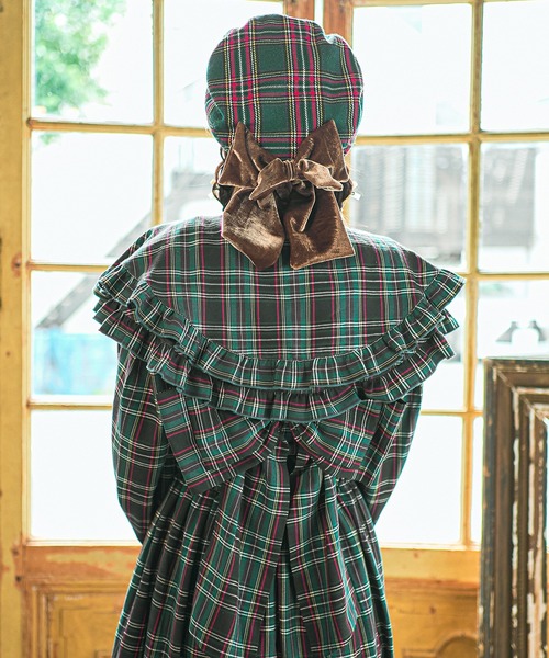 kutir（クティール）の「【クティールとレトロ】ベロアリボンチェックベレー帽（ハンチング/ベレー帽・レディース・ブラウン/グリーン/レッド/イエロー・FREE）」の21枚目の写真