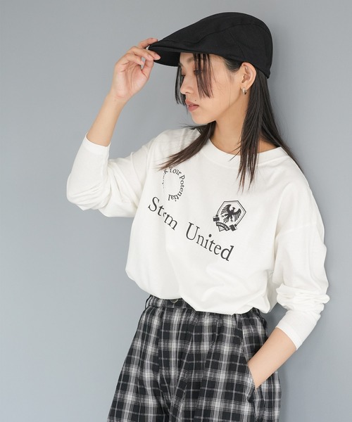mili an deni(ミリアンデニ)の「スポーティロゴロンT(Tシャツ/カットソー・レディース・ブラック/チャコールグレー/オフホワイト・M/L)」の5枚目の写真