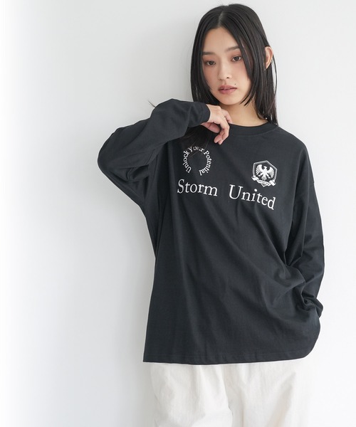 mili an deni(ミリアンデニ)の「スポーティロゴロンT(Tシャツ/カットソー・レディース・ブラック/チャコールグレー/オフホワイト・M/L)」の9枚目の写真
