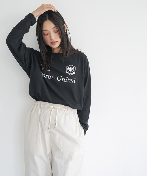mili an deni(ミリアンデニ)の「スポーティロゴロンT(Tシャツ/カットソー・レディース・ブラック/チャコールグレー/オフホワイト・M/L)」の10枚目の写真