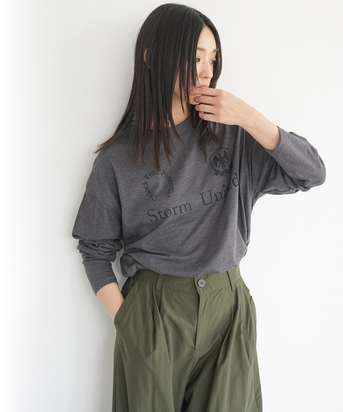 mili an deni(ミリアンデニ)の「スポーティロゴロンT(Tシャツ/カットソー・レディース・ブラック/チャコールグレー/オフホワイト・M/L)」の15枚目の写真