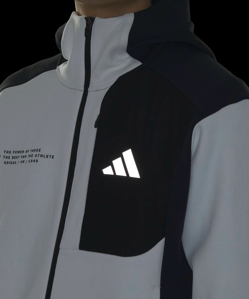 adidas（アディダス）の「アディダスアダプテーション レギュラーフィット フード付きフルジップトラックトップ / ジャージ / アディダス adidas（パーカー・メンズ・ブルー/ホワイト・MEDIUM/SMALL/X-SMALL/XX-LARGE/3XL/LARGE/X-LARGE）」の9枚目の写真