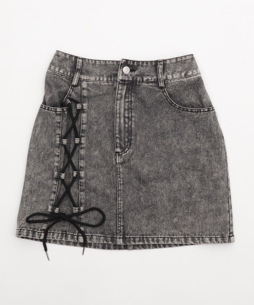 WEGO（ウィゴー）の「WEGO/レースアップハートポケットデニムスカパン（デニムスカート・レディース・ブラック系3/コバルトブルー・FREE）」の18枚目の写真