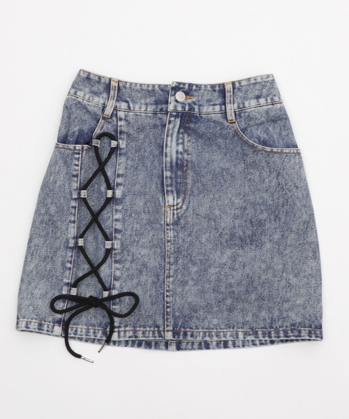 WEGO（ウィゴー）の「WEGO/レースアップハートポケットデニムスカパン（デニムスカート・レディース・ブラック系3/コバルトブルー・FREE）」の17枚目の写真