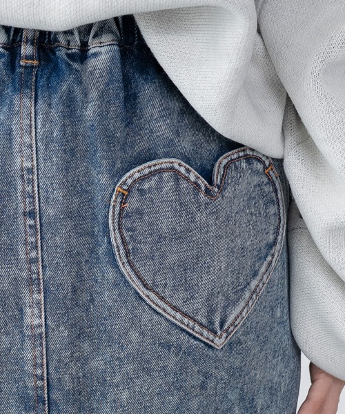 WEGO（ウィゴー）の「WEGO/レースアップハートポケットデニムスカパン（デニムスカート・レディース・ブラック系3/コバルトブルー・FREE）」の6枚目の写真