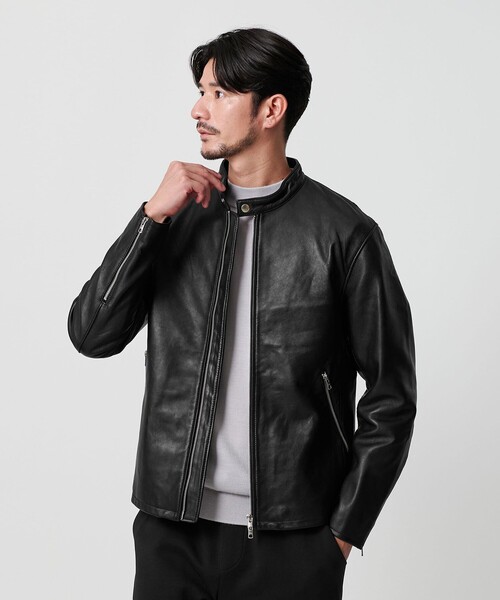 WEB限定 WARDROBE SMART】 シープ シングル ライダースジャケット