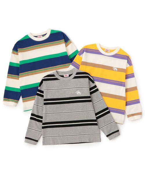 minimal(ミニマル)の「ボーダーロングTシャツ(Tシャツ/カットソー・キッズ・グリーン/マスタード/トップグレー・90cm/100cm/110cm/120cm/130cm/140cm)」の10枚目の写真