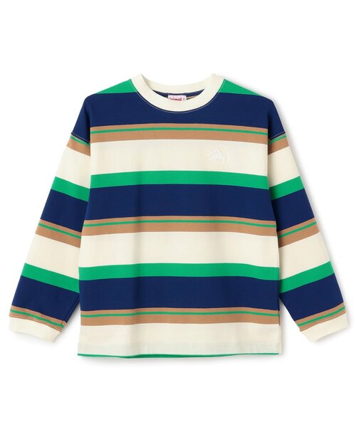 minimal(ミニマル)の「ボーダーロングTシャツ(Tシャツ/カットソー・キッズ・グリーン/マスタード/トップグレー・90cm/100cm/110cm/120cm/130cm/140cm)」の12枚目の写真