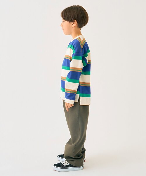 minimal(ミニマル)の「ボーダーロングTシャツ(Tシャツ/カットソー・キッズ・グリーン/マスタード/トップグレー・90cm/100cm/110cm/120cm/130cm/140cm)」の15枚目の写真