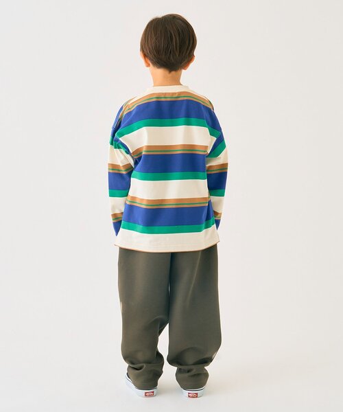 minimal(ミニマル)の「ボーダーロングTシャツ(Tシャツ/カットソー・キッズ・グリーン/マスタード/トップグレー・90cm/100cm/110cm/120cm/130cm/140cm)」の16枚目の写真