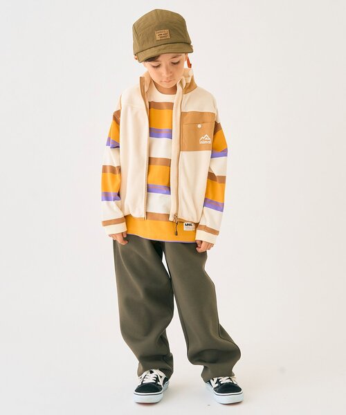 minimal(ミニマル)の「ボーダーロングTシャツ(Tシャツ/カットソー・キッズ・グリーン/マスタード/トップグレー・90cm/100cm/110cm/120cm/130cm/140cm)」の17枚目の写真