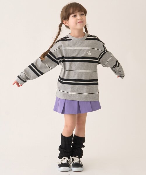 minimal(ミニマル)の「ボーダーロングTシャツ(Tシャツ/カットソー・キッズ・グリーン/マスタード/トップグレー・90cm/100cm/110cm/120cm/130cm/140cm)」の18枚目の写真