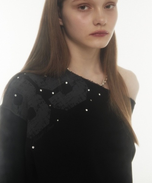 Midnight Move(ミッドナイトムーブ)の「Midnight Move/CROP 89プルオーバー(Tシャツ/カットソー・レディース・ブラック/グレー・FREE)」の8枚目の写真