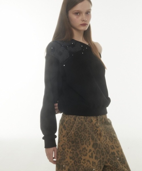 Midnight Move(ミッドナイトムーブ)の「Midnight Move/CROP 89プルオーバー(Tシャツ/カットソー・レディース・ブラック/グレー・FREE)」の7枚目の写真