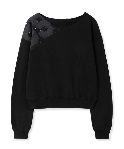 Midnight Move（ミッドナイトムーブ）の「Midnight Move／CROP 89プルオーバー（Tシャツ/カットソー・レディース・ブラック/グレー・FREE）」の14枚目の写真