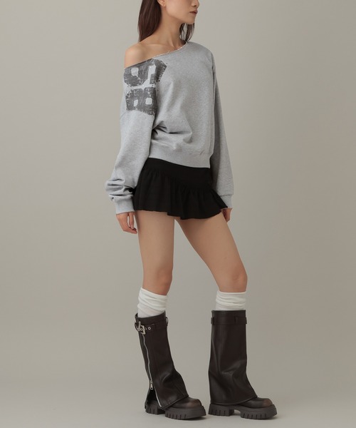 Midnight Move（ミッドナイトムーブ）の「Midnight Move／CROP 89プルオーバー（Tシャツ/カットソー・レディース・ブラック/グレー・FREE）」の10枚目の写真