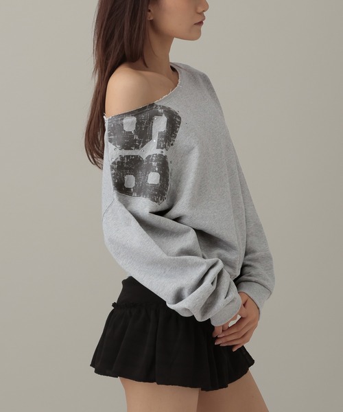 Midnight Move（ミッドナイトムーブ）の「Midnight Move／CROP 89プルオーバー（Tシャツ/カットソー・レディース・ブラック/グレー・FREE）」の13枚目の写真