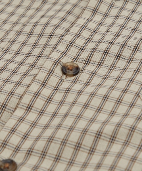 improves（インプローブス）の「小格子チェック ショートレングス 長袖シャツ（シャツ/ブラウス・メンズ・ブラック/ベージュ/ブラウン・MEDIUM/LARGE）」の6枚目の写真