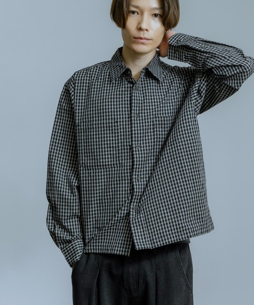 improves（インプローブス）の「小格子チェック ショートレングス 長袖シャツ（シャツ/ブラウス・メンズ・ブラック/ベージュ/ブラウン・MEDIUM/LARGE）」の11枚目の写真