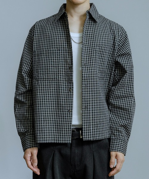 improves（インプローブス）の「小格子チェック ショートレングス 長袖シャツ（シャツ/ブラウス・メンズ・ブラック/ベージュ/ブラウン・MEDIUM/LARGE）」の14枚目の写真