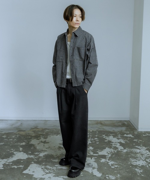 improves（インプローブス）の「小格子チェック ショートレングス 長袖シャツ（シャツ/ブラウス・メンズ・ブラック/ベージュ/ブラウン・MEDIUM/LARGE）」の15枚目の写真