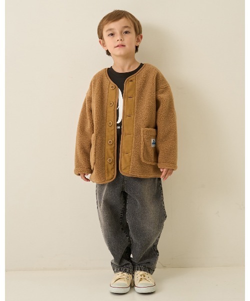 b・ROOM（ビールーム）の「【組み合わせ自由シリーズ】ボアブルゾン（ブルゾン・キッズ・モスグリーン/ベージュ/プラム/チャコール/アイボリー・100cm/110cm/120cm/130cm/140cm/150cm）」の21枚目の写真